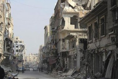 Cảnh tan hoang ở Syria sau nhiều tháng xung đột kéo dài.